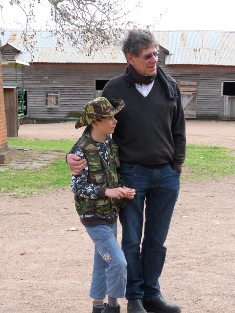 Peter Read and friend at Belgenny Farm